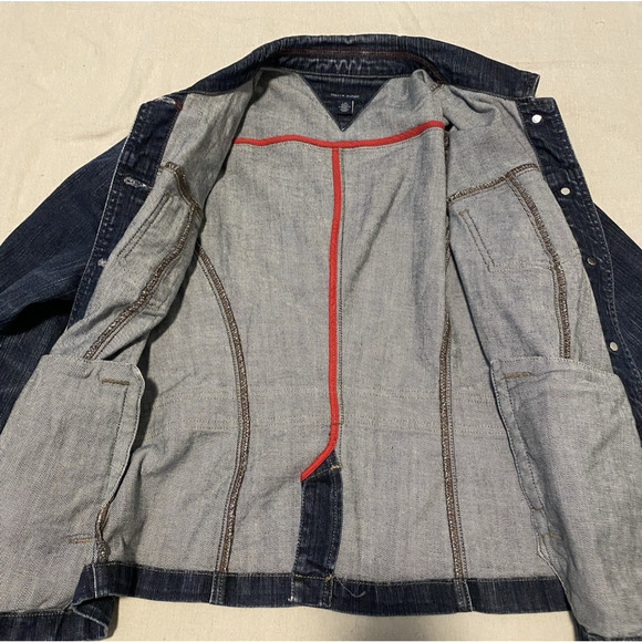 Tommy Hilfiger Jean Jacket Womens Large Western Cowgirl Festival Denim Jacket - Picture 8 of 16